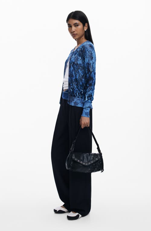 Desigual Grommet Trim Faux Leather Shoulder Bag In Black