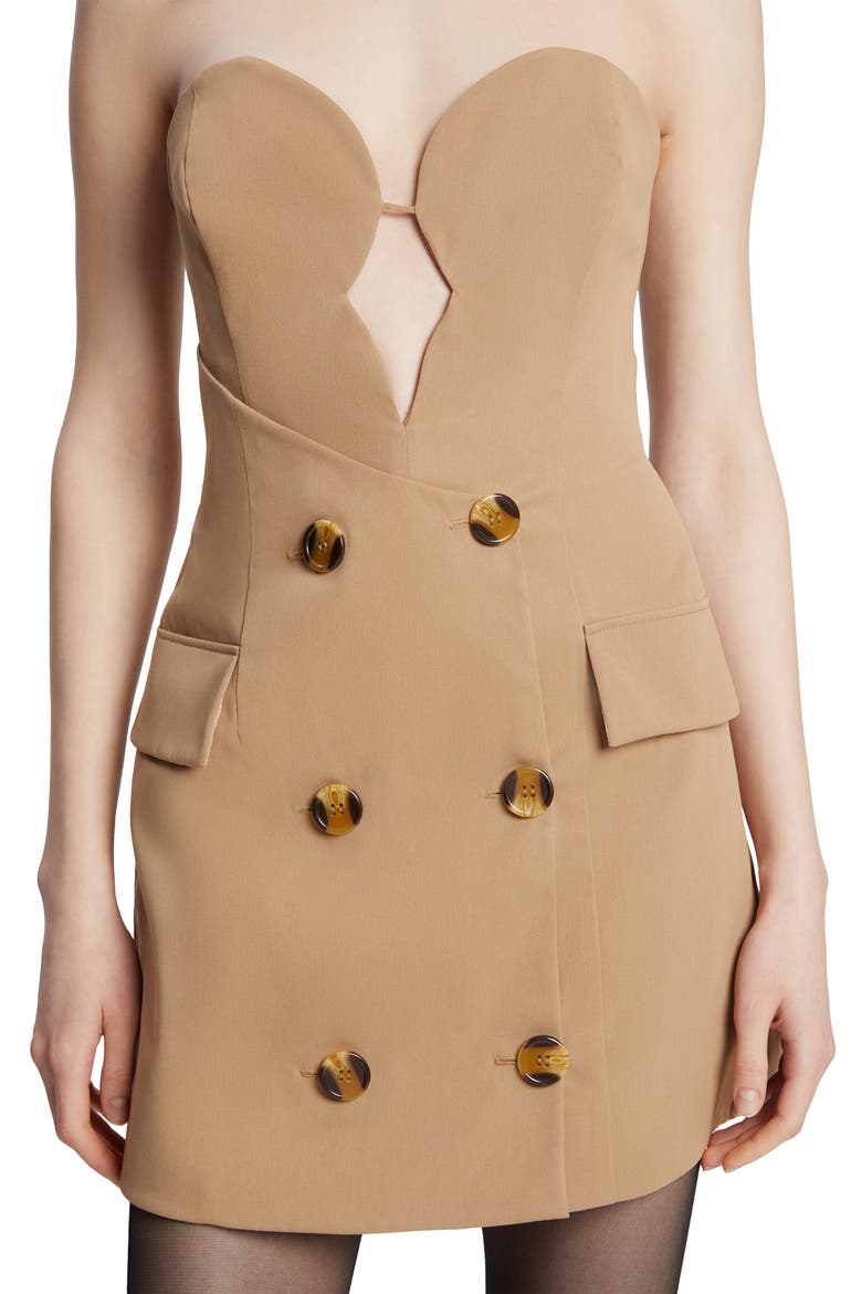 Lility Button Front Minidress, Alternate, color, CAMEL