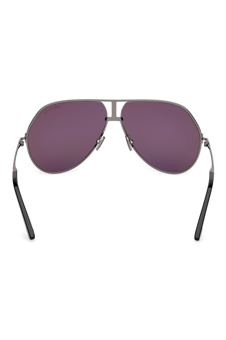 63mm Navigator Sunglasses, Alternate, color, SHINY GUNMETAL / SMOKE