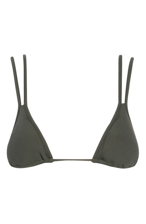 Itza Ribbed Triangle Bikini Top