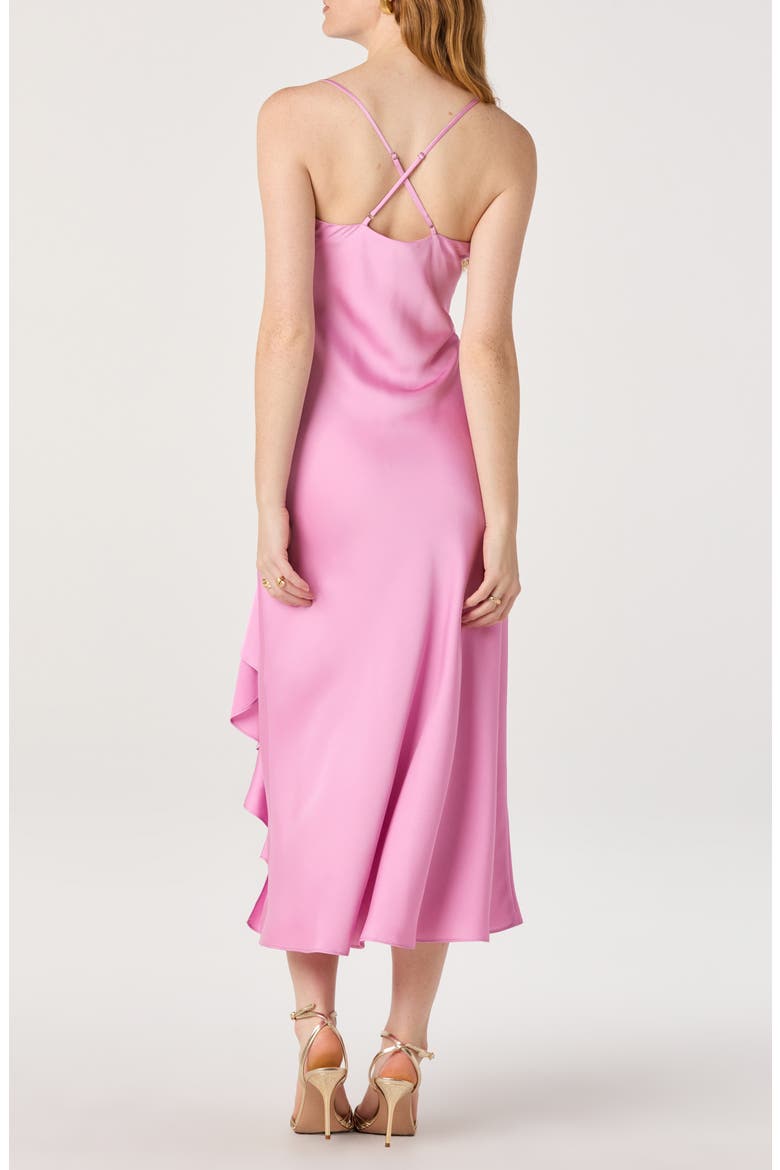 Dymond Satin Midi Dress, Alternate, color, ORCHID