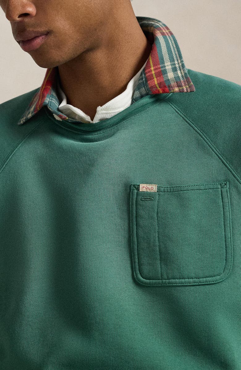 Polo Ralph Lauren Vintage Fit Fleece Crewneck Sweatshirt, Alternate, color, Antique Green