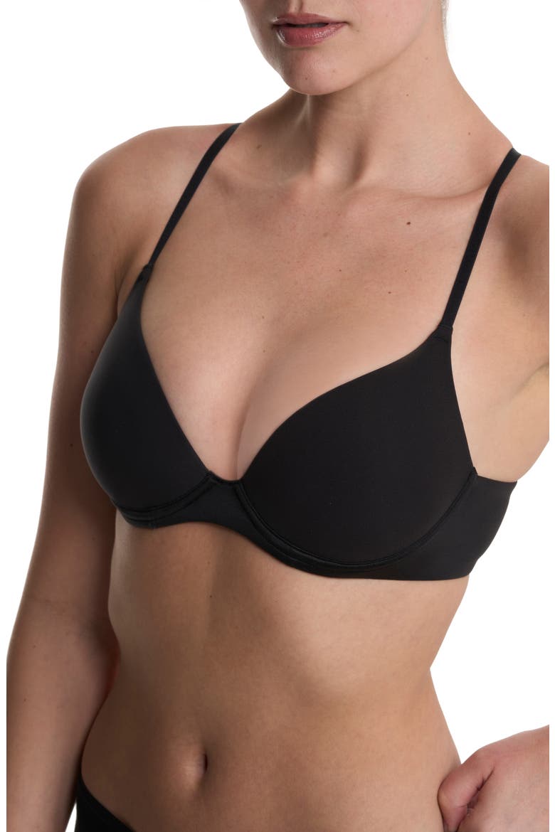 Soft Focus Comfort Underwire Convertible Demi Bra, Alternate, color, BLACK