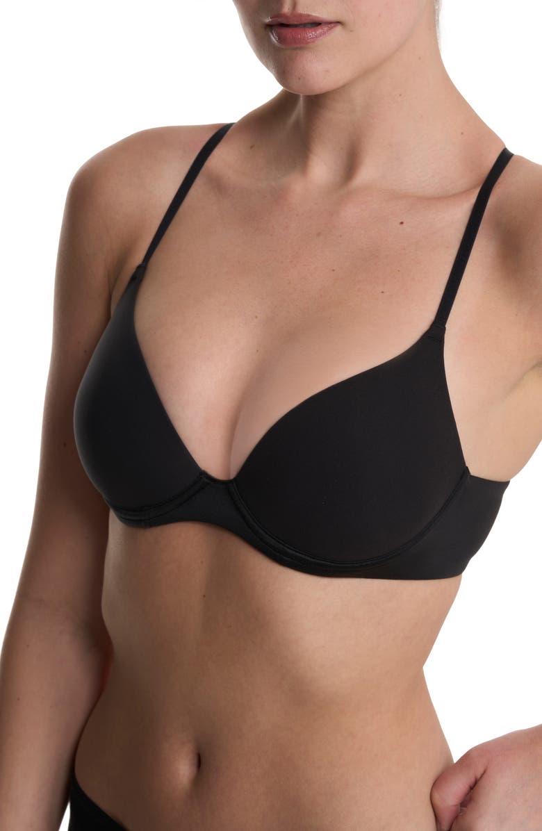 Natori Soft Focus Comfort Underwire Convertible Demi Bra, Alternate, color, Black
