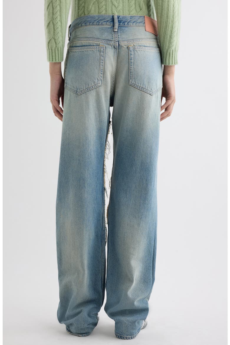 Pazer Suede Panel Straight Leg Jeans, Alternate, color, LIGHT BLUE