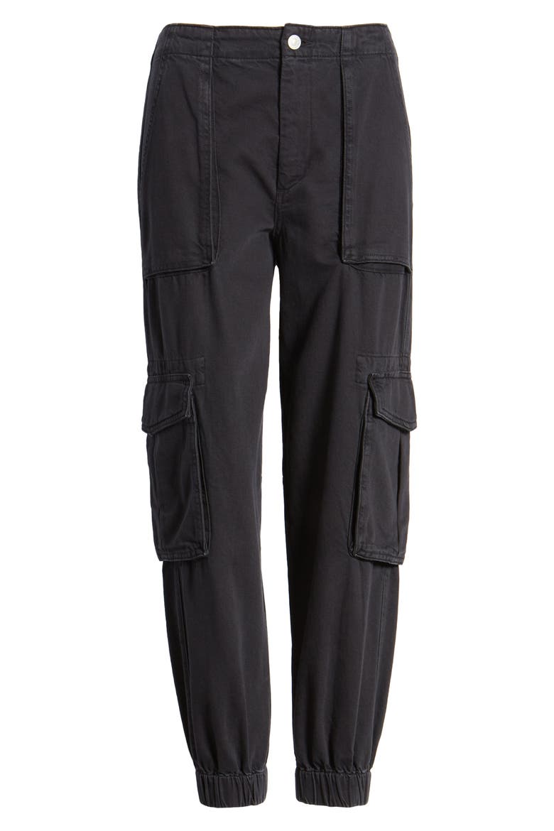 Frieda Twill Cargo Joggers, Alternate, color, BLACK