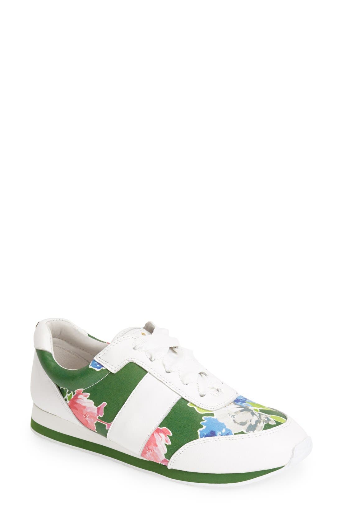 'sidney' leather sneaker, Main, color, LUCKY GREEN