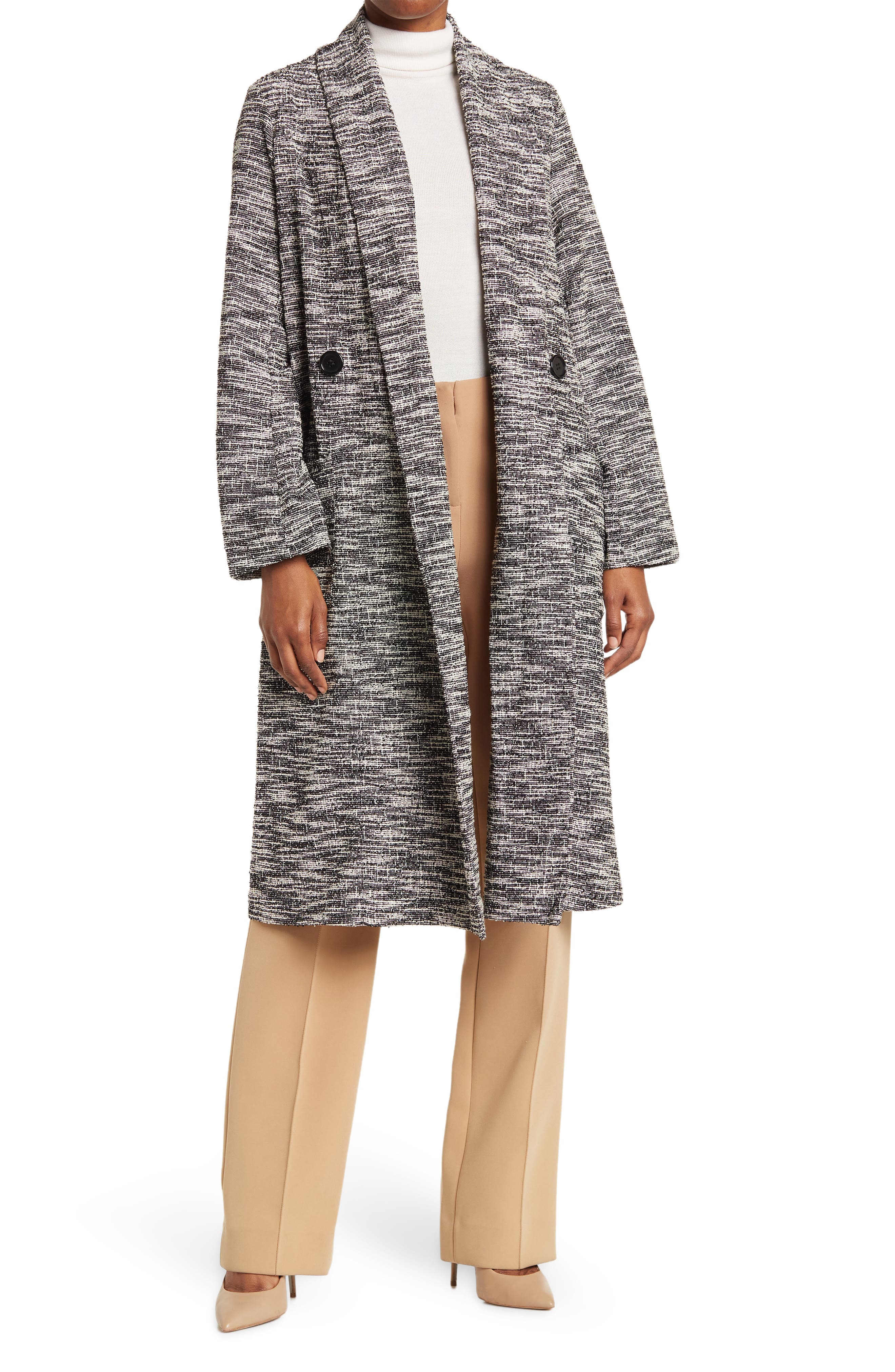 MAX STUDIO Knit Tweed Double Breasted Jacket