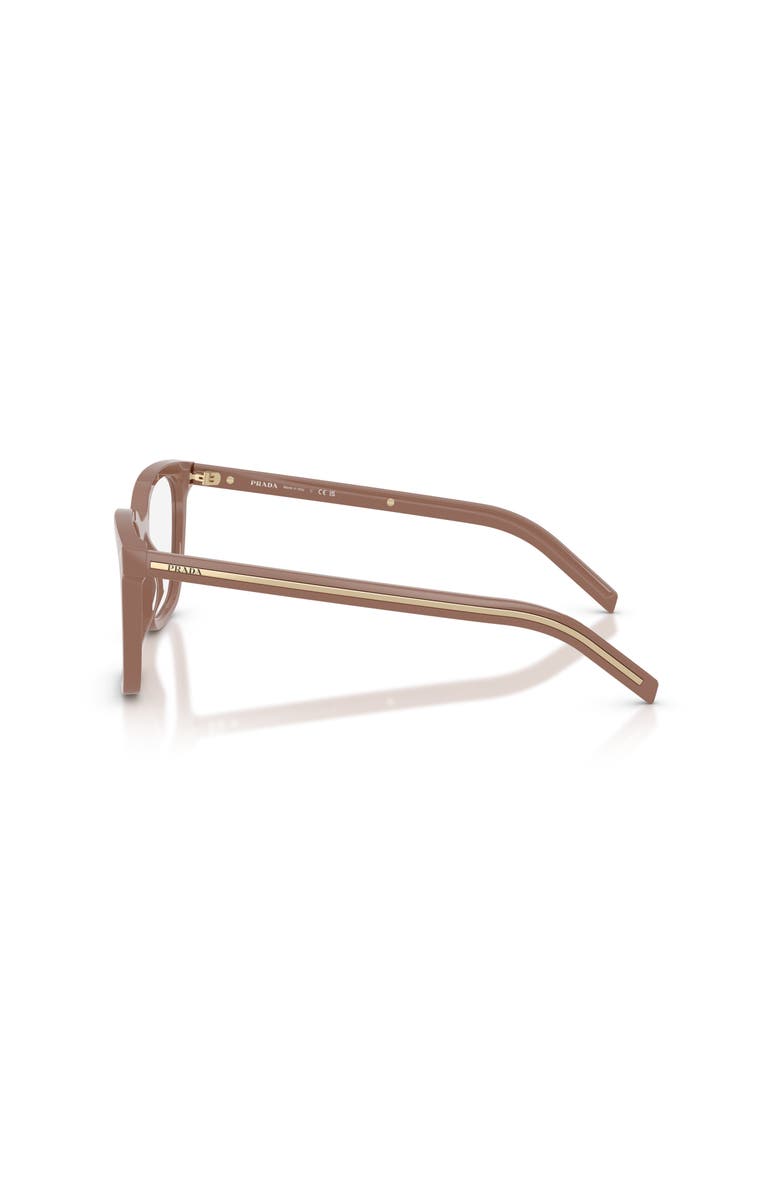 Prada 50mm Rectangle optical glasses, Alternate, color, Brown