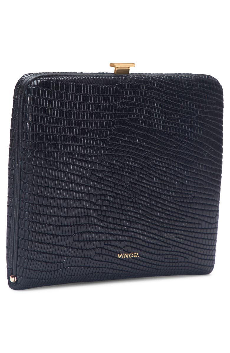 Vince Lizard Embossed Leather Frame Wallet, Alternate, color,