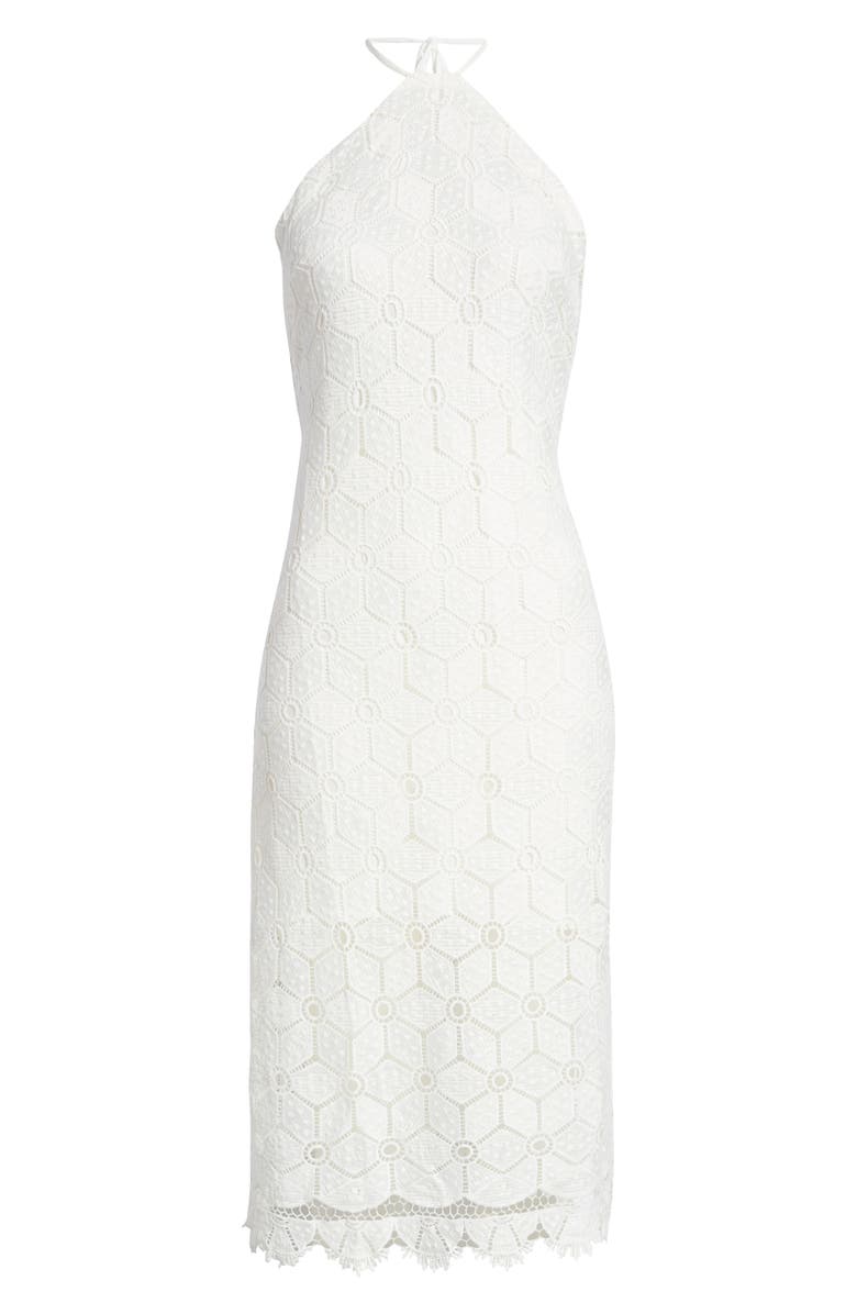 BTFL-life Halter Neck Lace Dress, Alternate, color, Off White