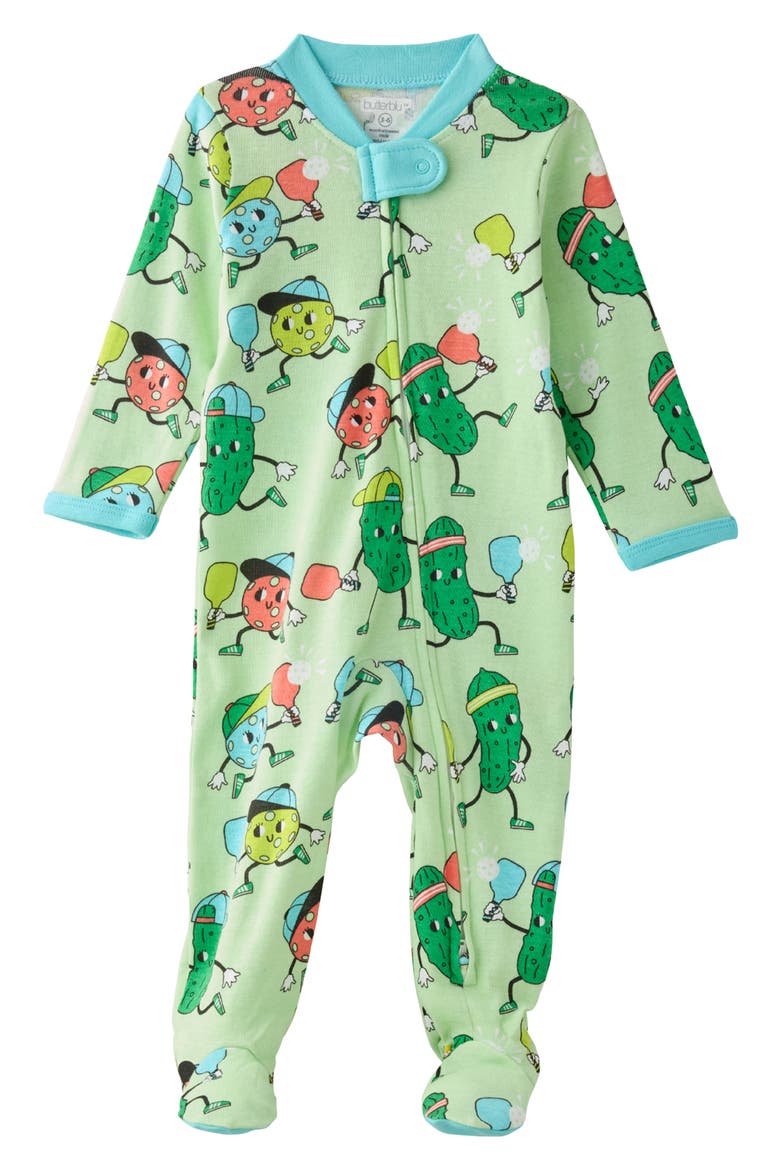 Scout One-Piece Organic Cotton Pajamas, Main, color, PICKLE BALLIN'
