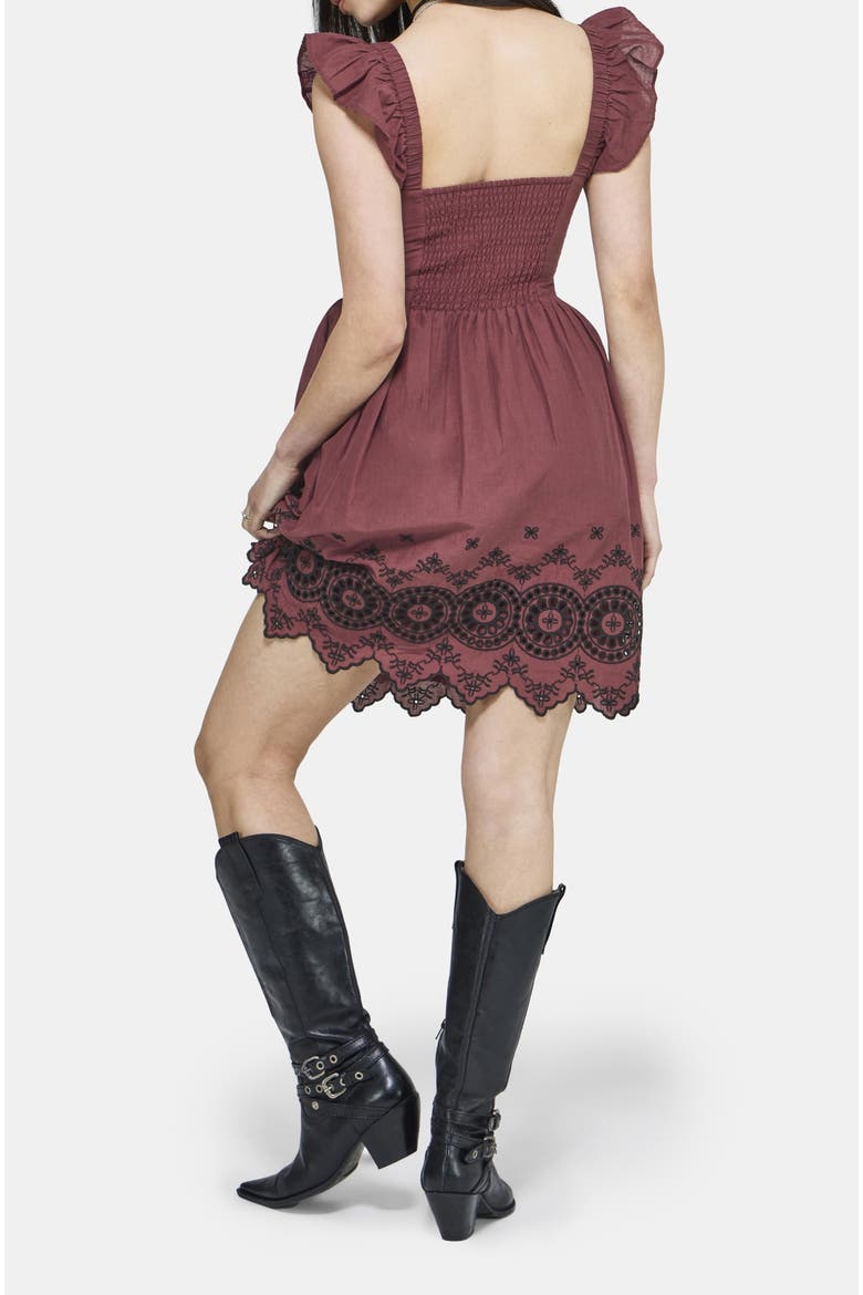 Noirette Broderie Mini Dress, Alternate, color, Black