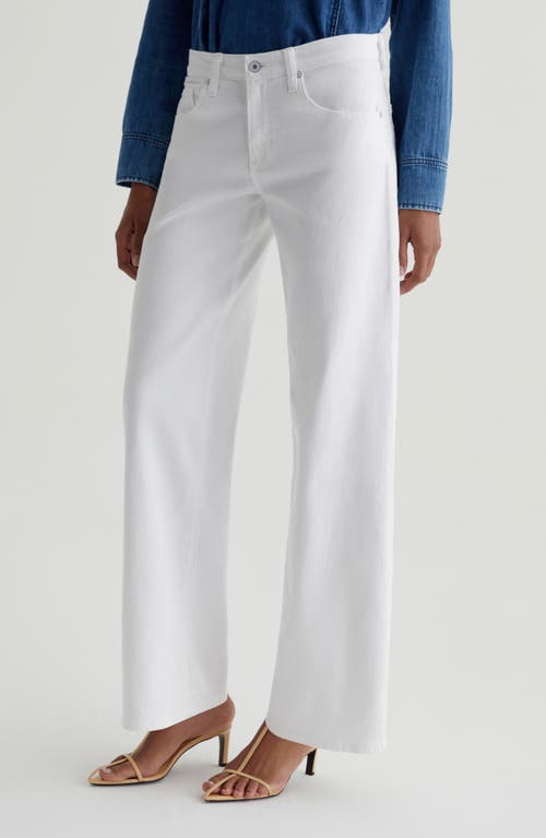 Ag Adria Mid Rise Wide Leg Jeans In Gallery White In Gallery White