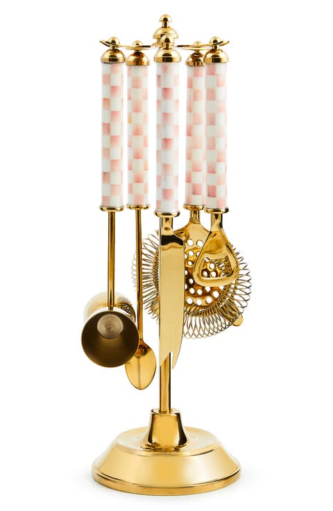 Rosy Check Enameled Steel Bar Tool Set