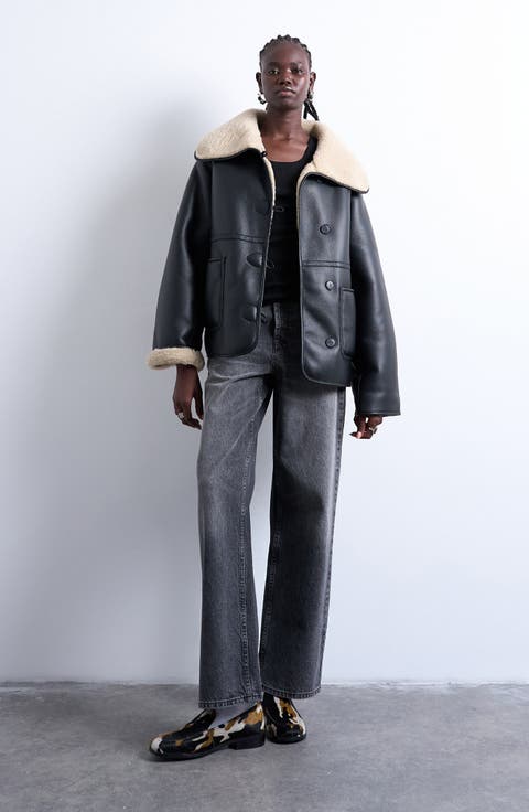Oversize Reversible Faux Shearling Jacket
