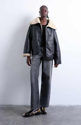 Topshop Oversize Reversible Faux Shearling Jacket