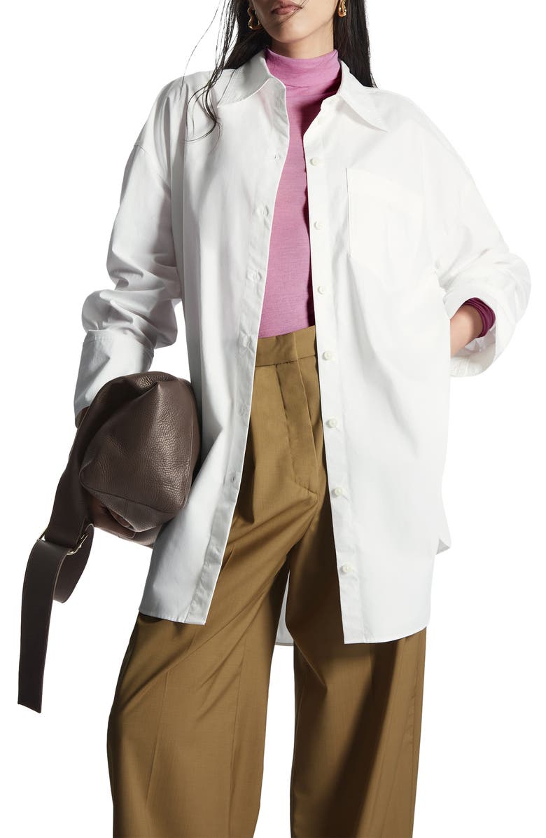 COS Oversize Cotton Button-Up Shirt, Main, color, 