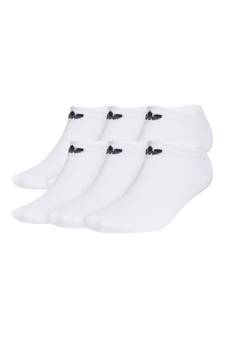 6-Pack Trefoil 2.0 No-Show Socks, Main, color, WHITE / WHITE