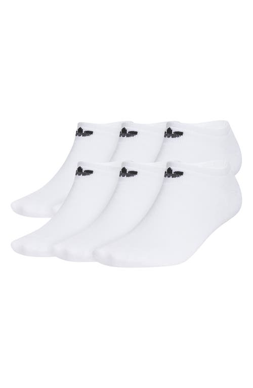 adidas 6-Pack Trefoil 2.0 No-Show Socks in White/white at Nordstrom, Size Large