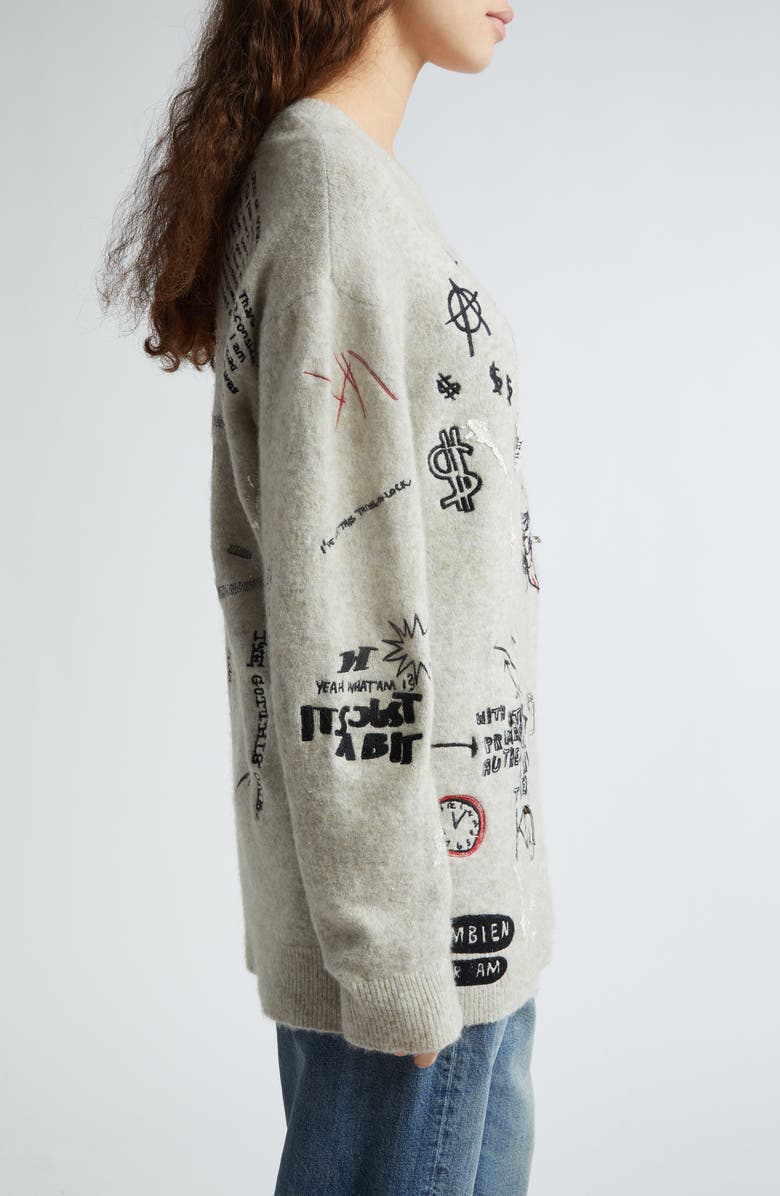 R13 Oversize Embroidered Sweater, Alternate, color,
