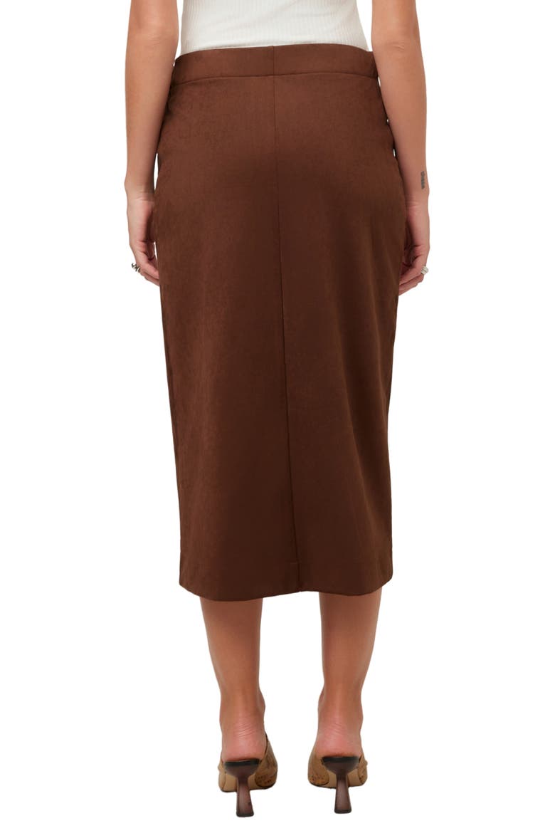 Penelope Wrap Midi Skirt, Alternate, color, WOOD