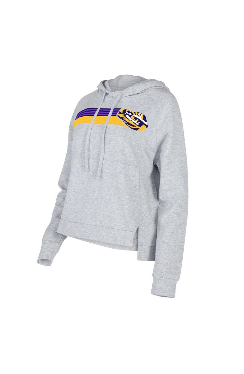 CONCEPTS SPORT Women's Concepts Sport Gray LSU Tigers Cedar Tri-Blend Raglan Pullover Hoodie, Main, color, Gray