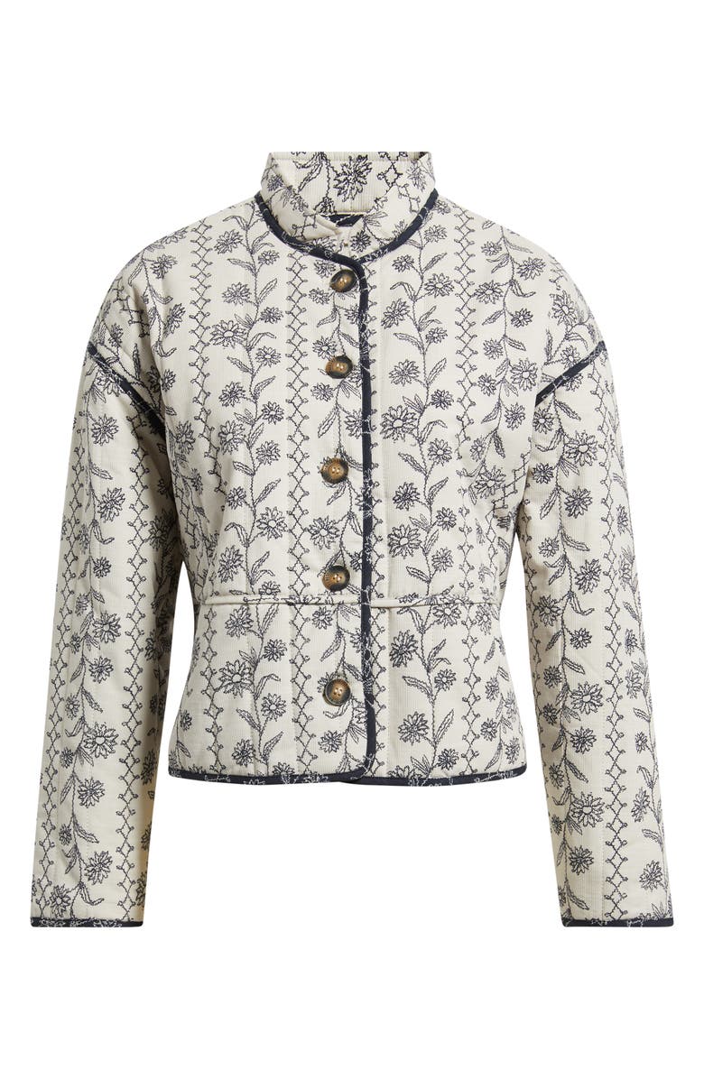 Ilse Jacobsen Ottoma Floral Quilted Cotton Jacket, Alternate, color, White Wildflower