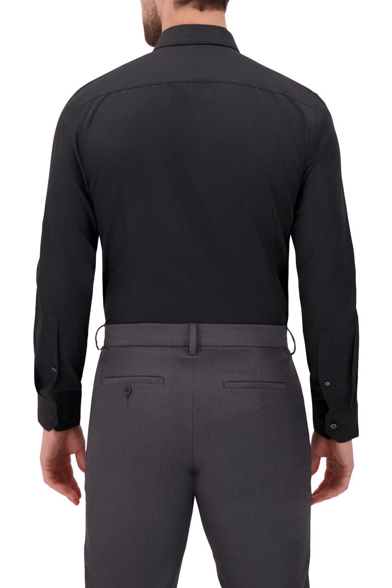 Slim Fit 4-Way Stretch Button-Up Shirt, Alternate, color, BLACK