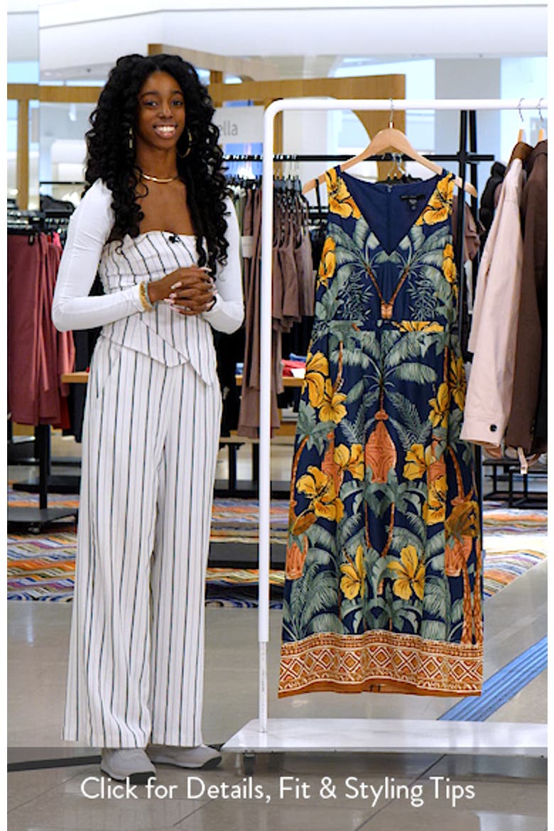 Botanical V-Neck Midi Dress video