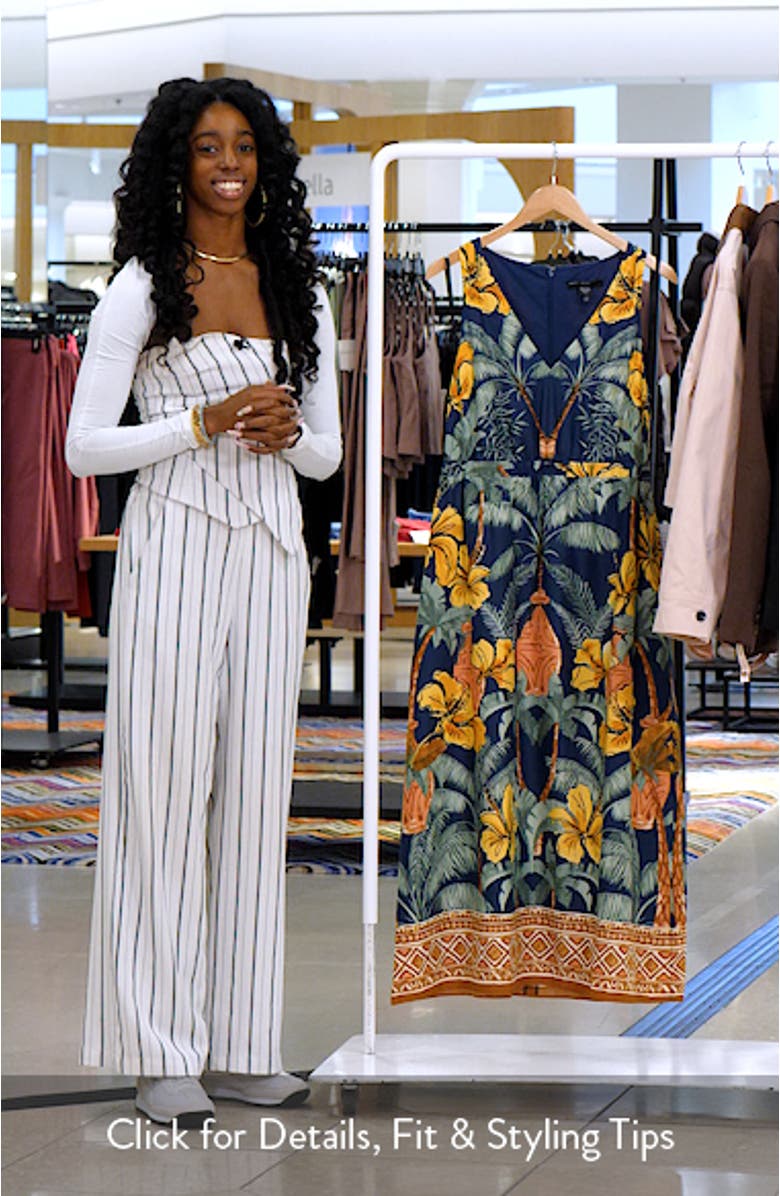 Botanical V-Neck Midi Dress, sales video thumbnail