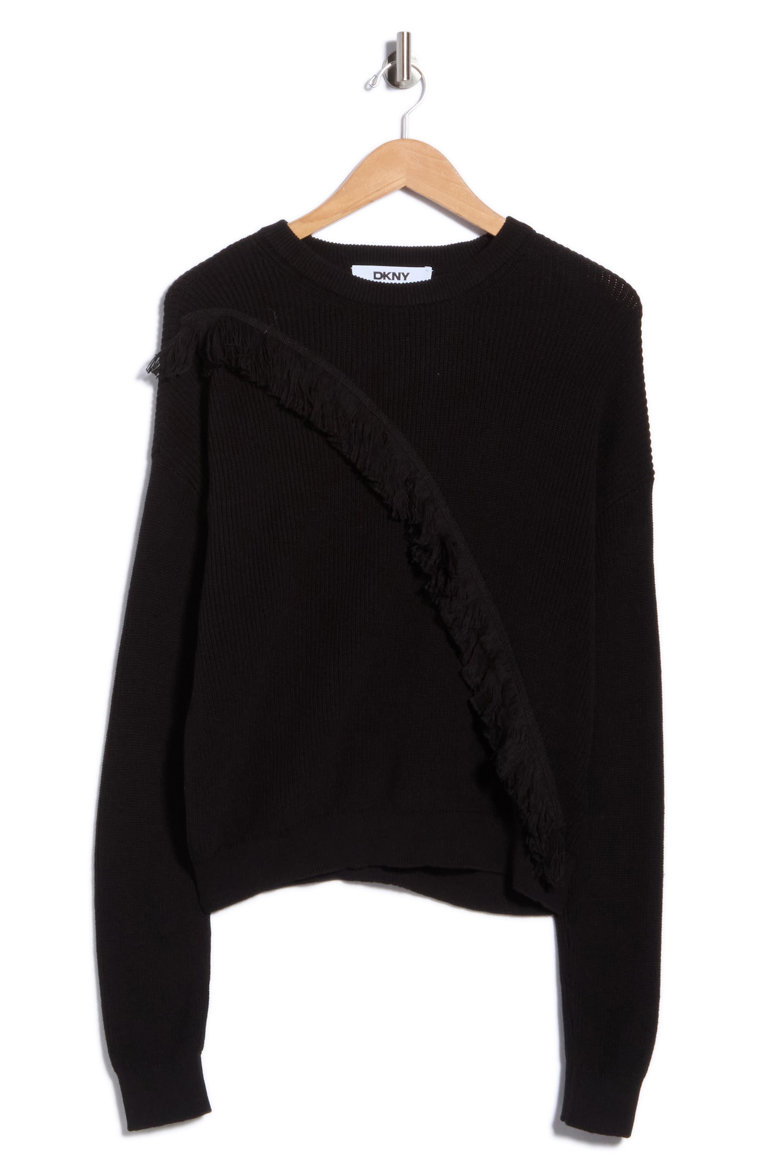 Fringe Crossbody Crewneck Sweater