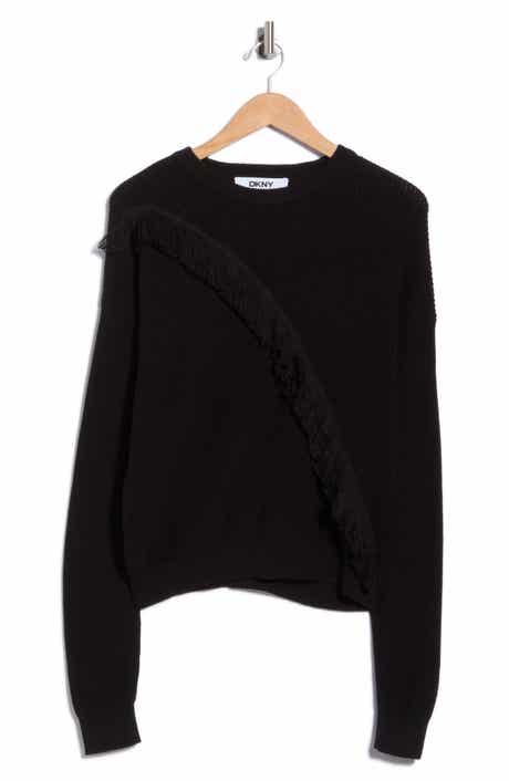 Fringe Crossbody Crewneck Sweater