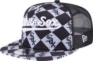New Era Men's New Era Black Chicago White Sox Seeing Diamonds A-Frame Trucker 9FIFTY Snapback Hat