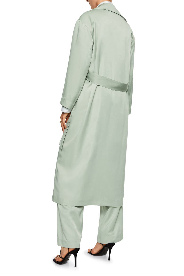 Belted Fluid Trench Coat, Alternate, color, PASTEL GREEN