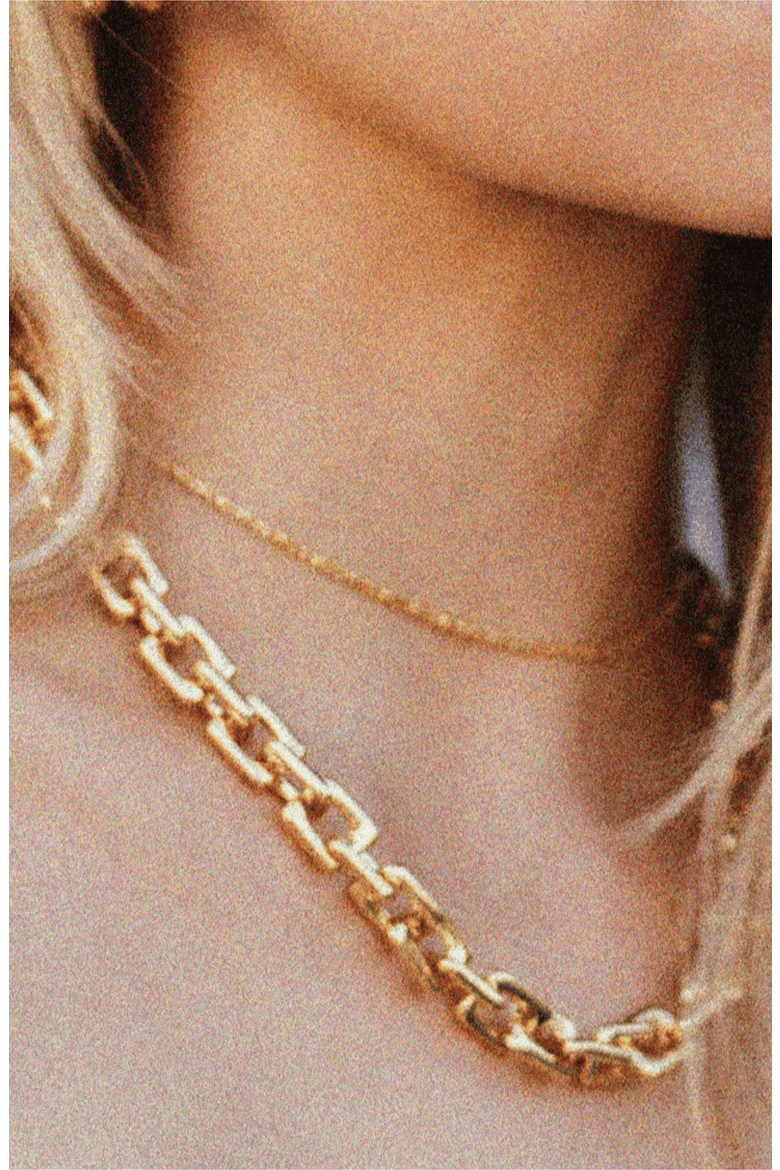 14k Gold Plated Frieze Statement Chain Necklace Gift Idea, Alternate, color, Silver