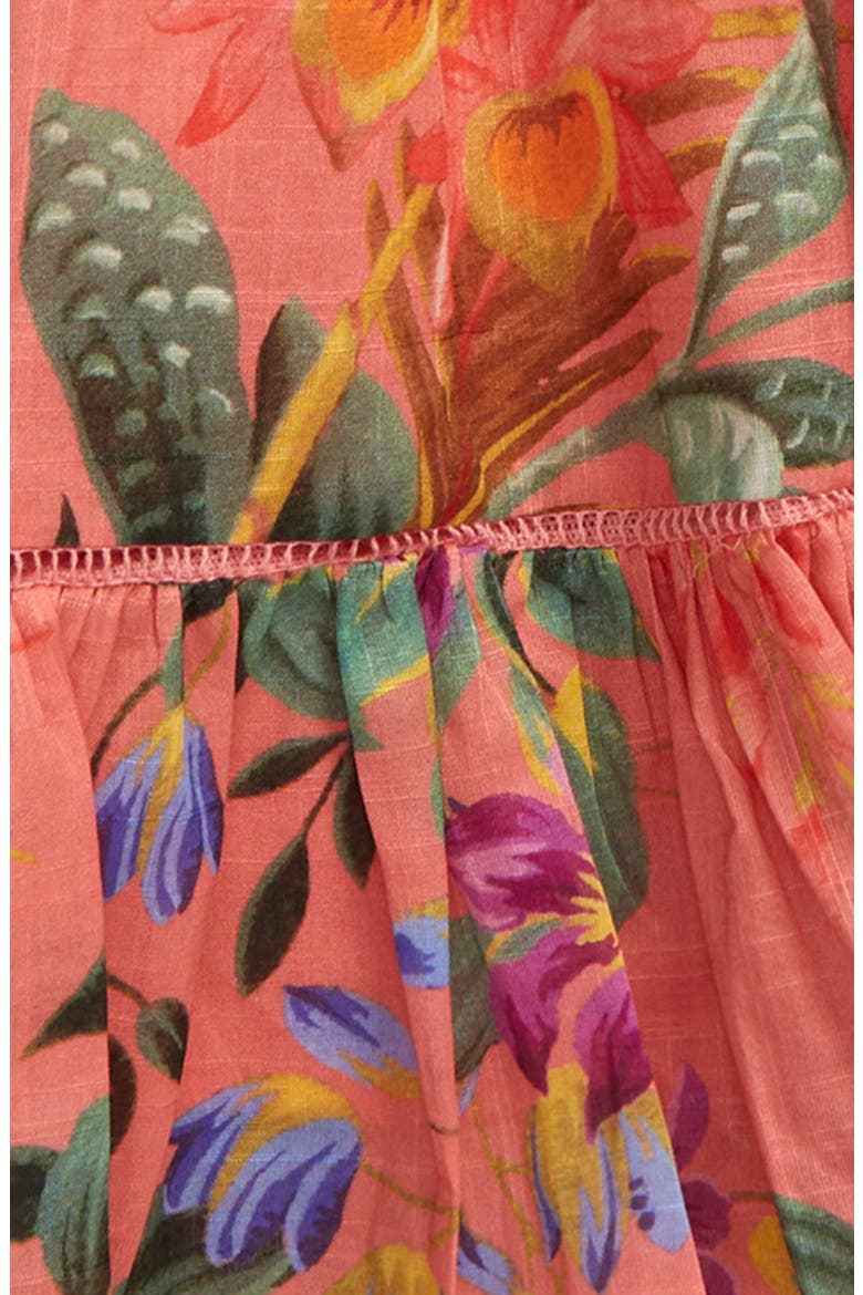 Kids' Tropicana Floral Tiered Skirt, Alternate, color, CORAL FLORAL