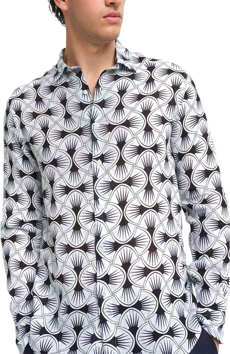 Peninsula Swimwear Linosa Linen Shirt, Alternate, color, Multicolor