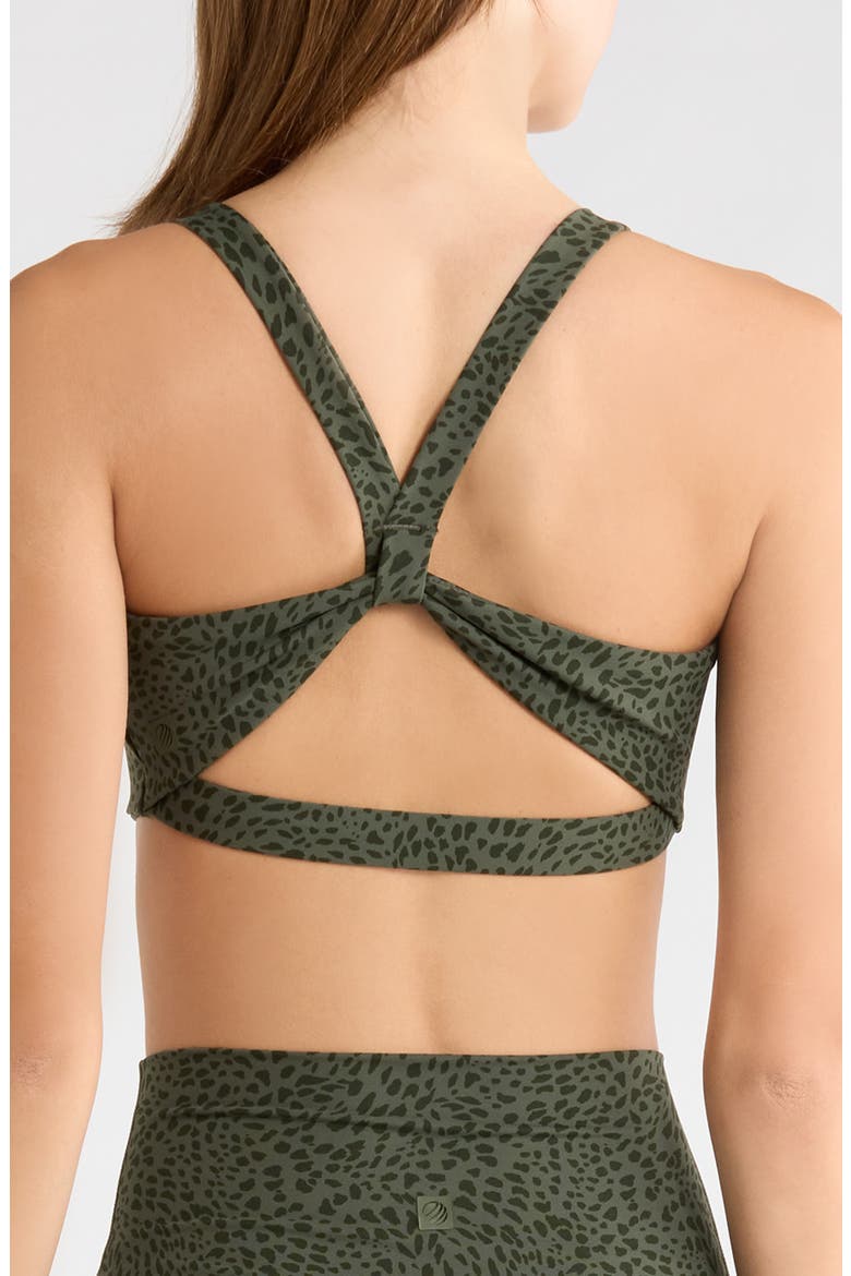 Printed V-Strap Open Back Sports Bra, Alternate, color, KAMBABA SPOTS