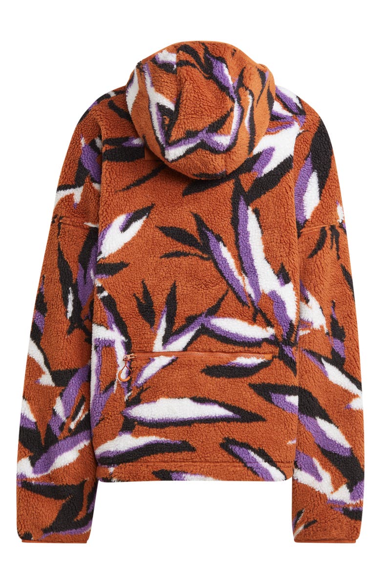 adidas by Stella McCartney Recycled Polyester Jacquard Fleece Hooded Jacket, Alternate, color, 