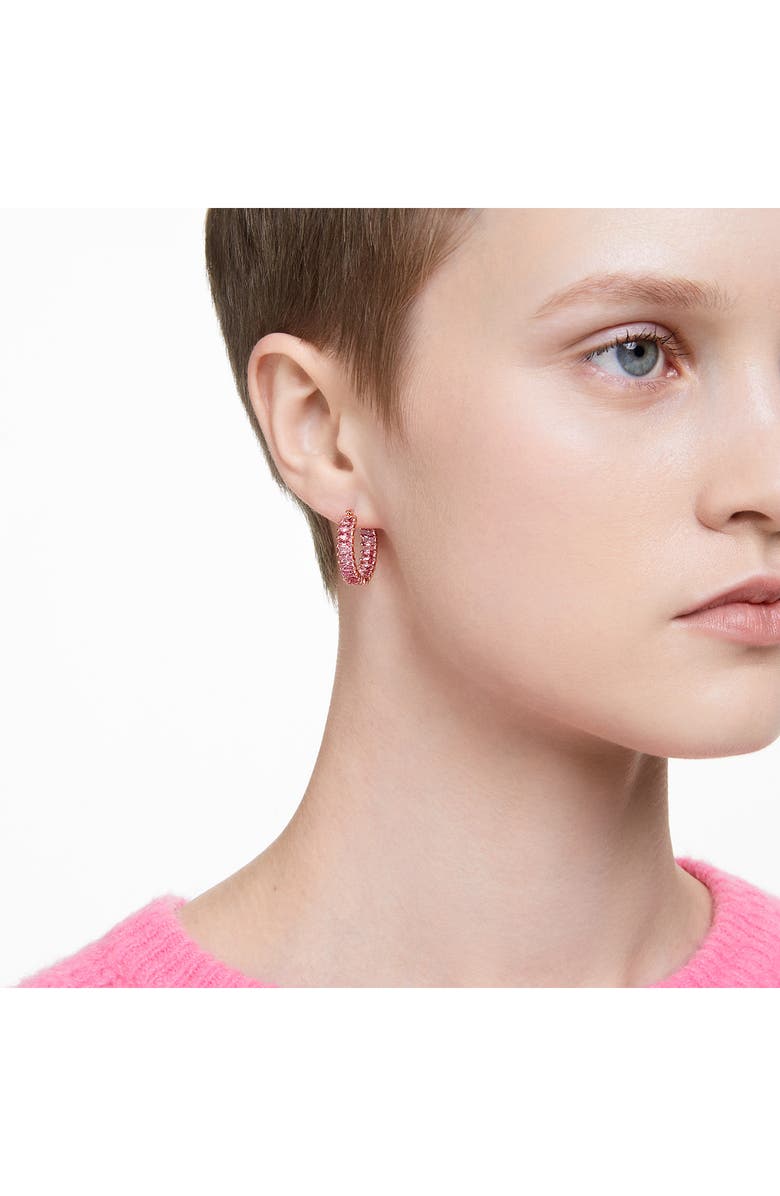 Swarovski Matrix Hoop Earrings, Alternate, color, Pink