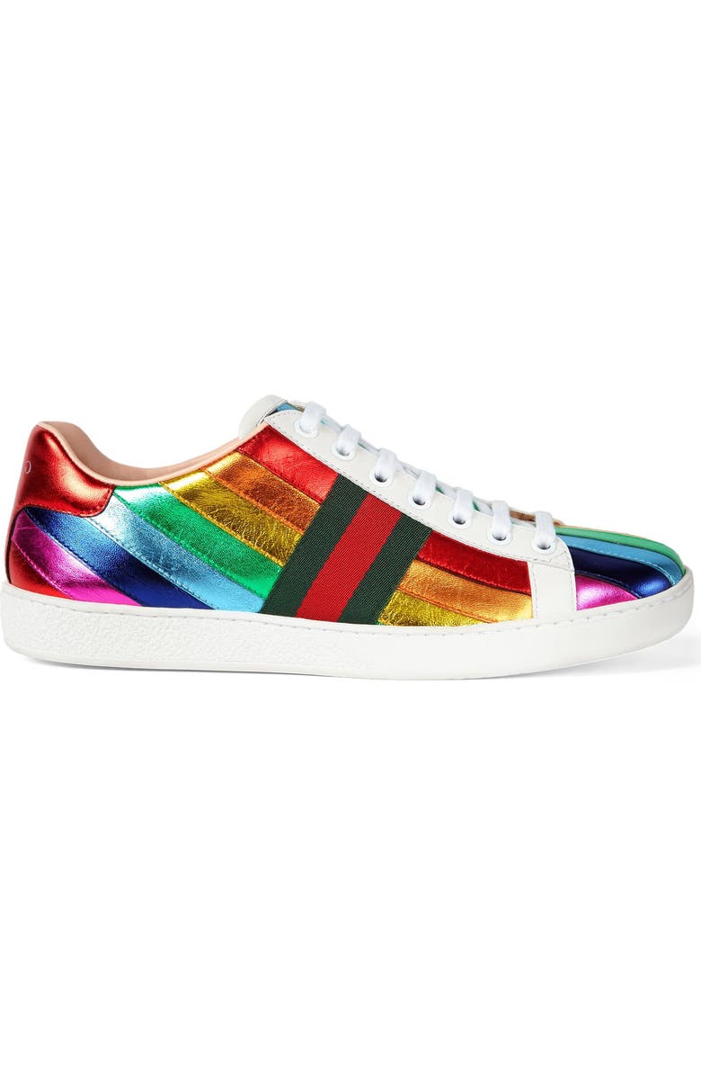 Gucci New Ace Rainbow Sneaker, Main, color,