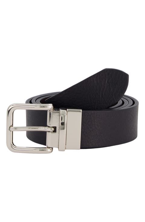 Reversible Black Leather Belt