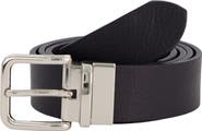 Vince Reversible Black Leather Belt