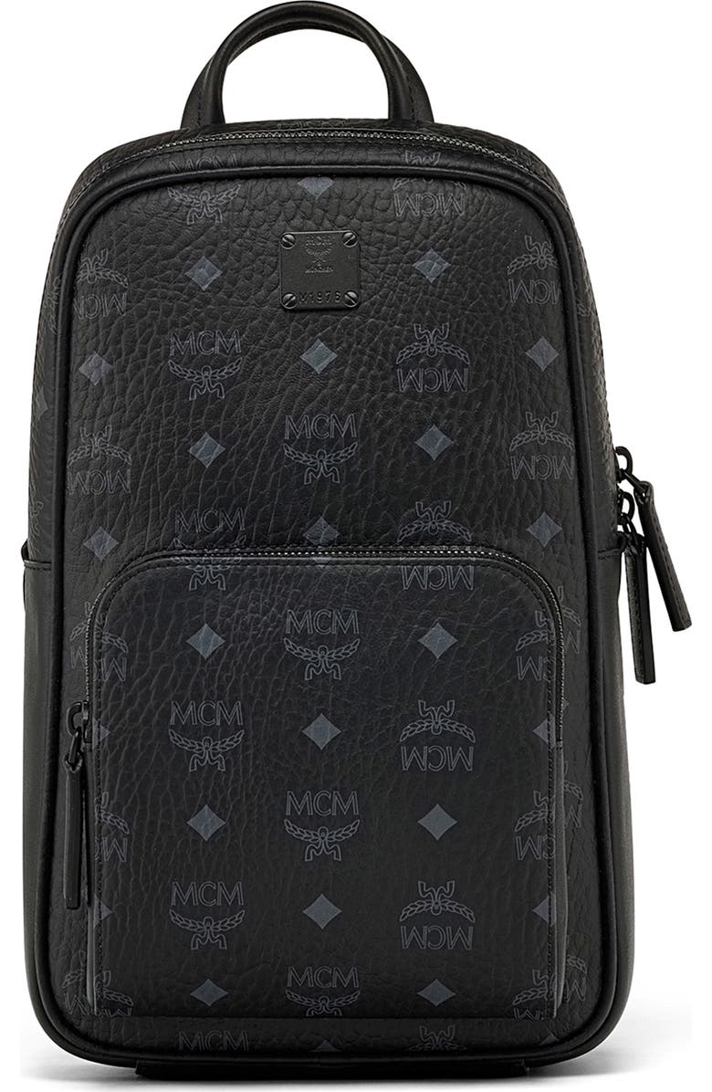 MCM Small Aren Coated Canvas Sling Bag, Main, color,