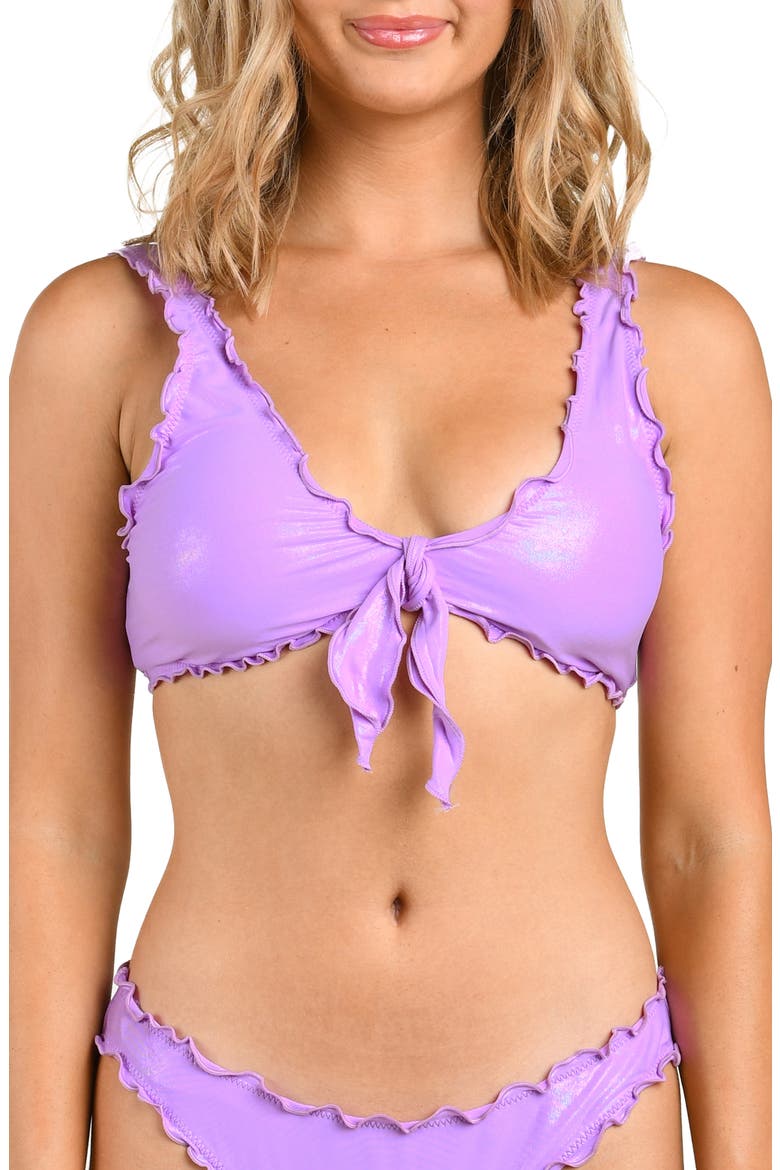 Iridescent Merrow Bralette Bikini Top, Main, color, VIOLET