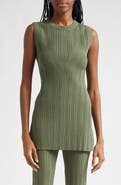 Veronica Beard Semma Mixed Rib Sleeveless Tunic Sweater