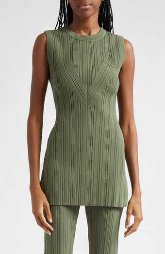 Veronica Beard Semma Mixed Rib Sleeveless Tunic Sweater