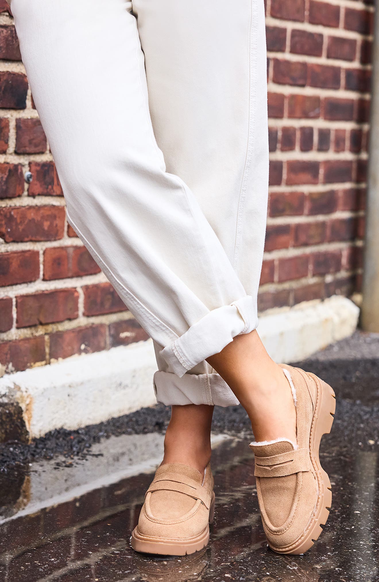 Kimora Waterproof Platform Penny Loafer, Alternate, color, TAN SUEDE