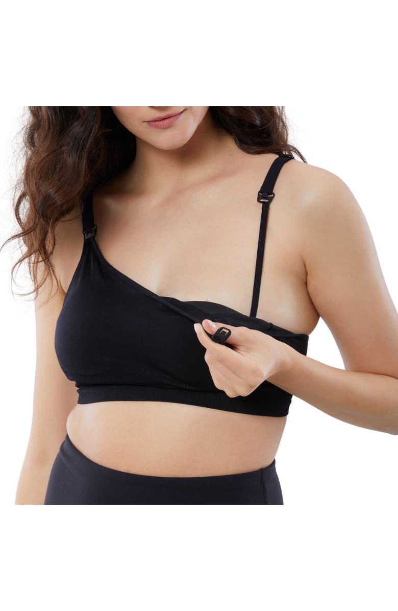Ingrid & Isabel Seamless Nursing + Pumping Bra 2-Pack Bundle, Alternate, color, Black/Mauve